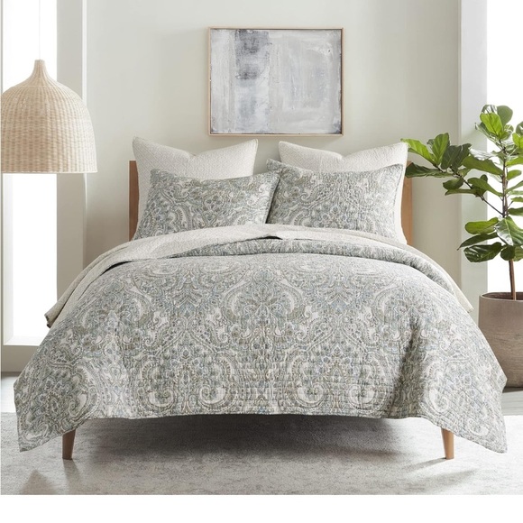 Levtex Assisi Mint Quilt Set Full/Queen 100% Cotton - Picture 3 of 7